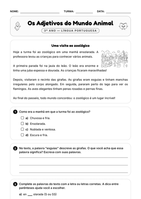 Prévia da atividade: Adjetivos: as qualidades