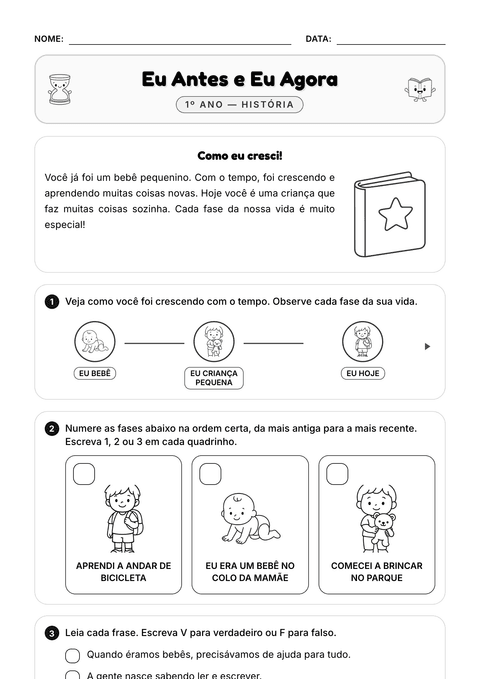 Prévia da atividade: Antes e depois: como eu cresci