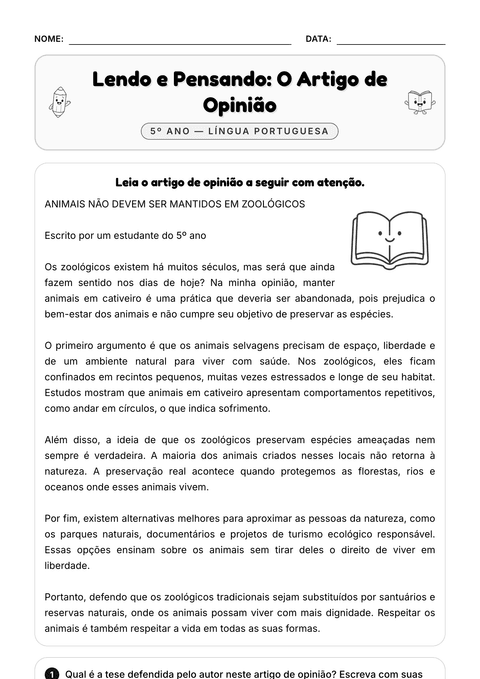 Prévia da atividade: Artigo de opinião: tese e argumentos