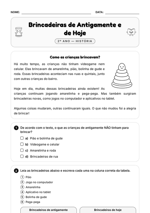 Prévia da atividade: Brincadeiras de antigamente