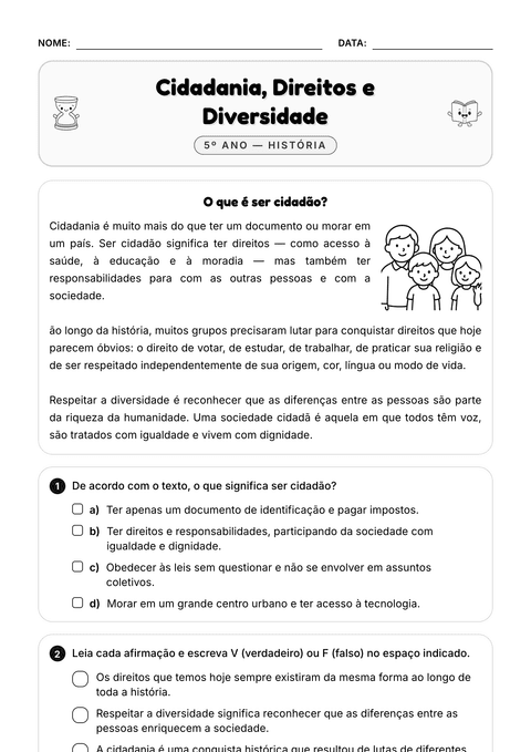 Prévia da atividade: Cidadania e direitos