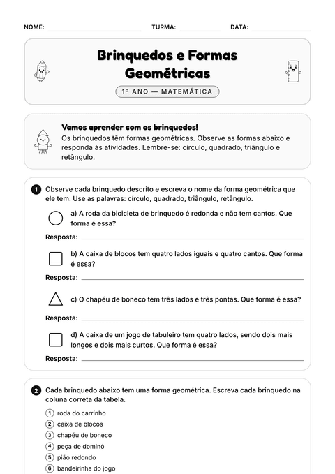 Prévia da atividade: Cada forma no seu grupo
