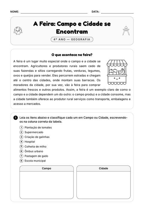 Prévia da atividade: O comércio entre campo e cidade