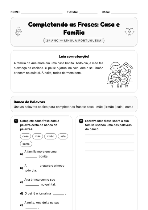 Prévia da atividade: Completar as frases