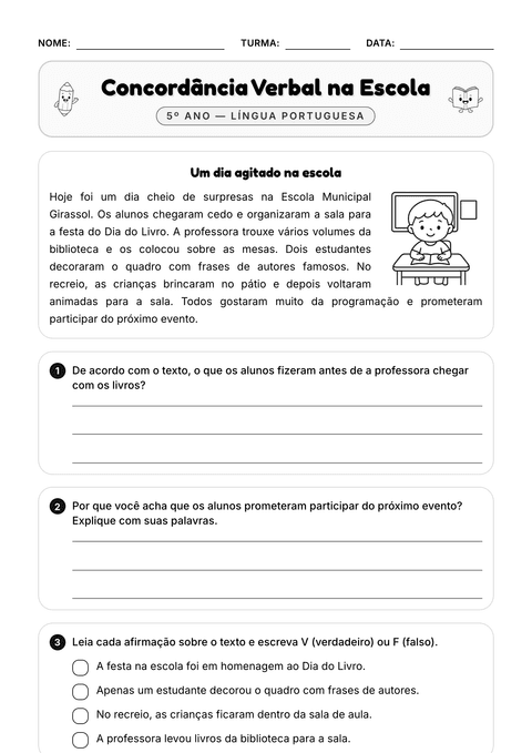 Prévia da atividade: Concordância: consertando frases