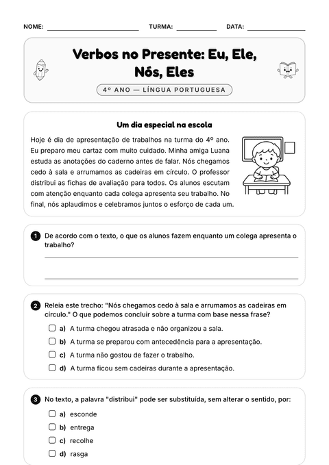 Prévia da atividade: Conjugando no presente