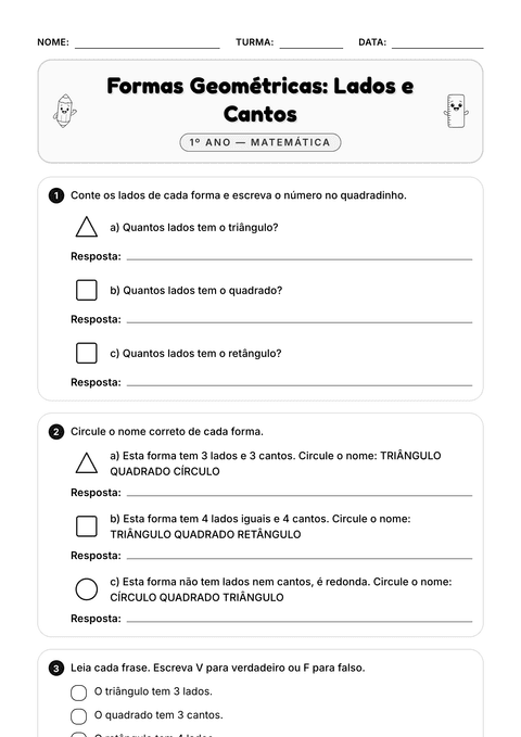 Prévia da atividade: Lados e cantos das formas