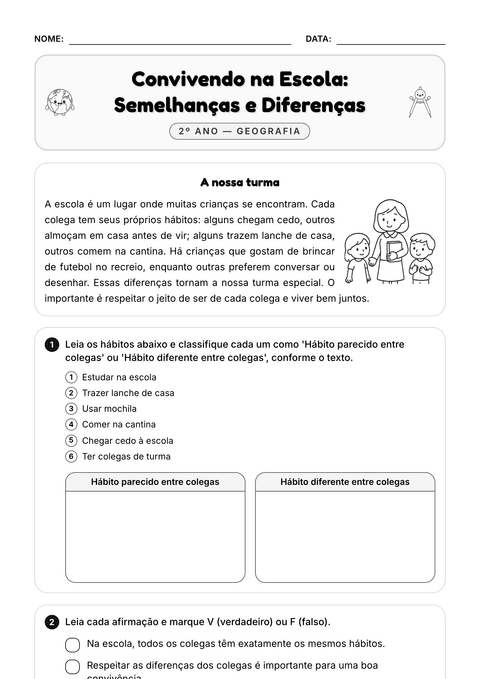 Prévia da atividade: Convivência na escola