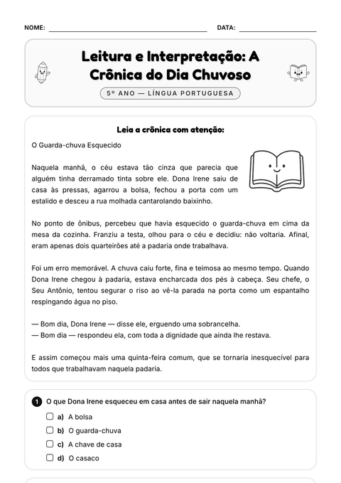 Prévia da atividade: Crônica: leitura e interpretação