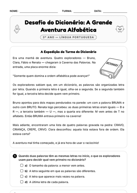 Prévia da atividade: Desafio: detetive do dicionário