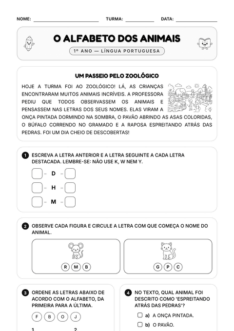 Prévia da atividade: Desafio do alfabeto