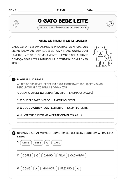 Prévia da atividade: Desafio: minhas primeiras frases