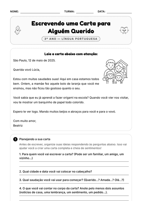 Prévia da atividade: Desafio: escrever uma carta