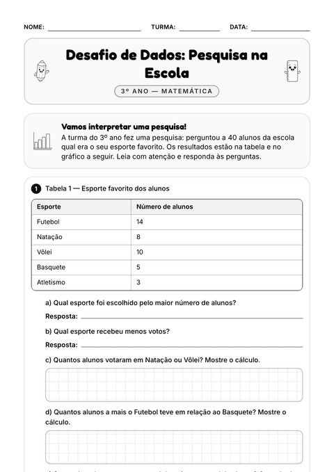 Prévia da atividade: Desafio: a pesquisa da turma