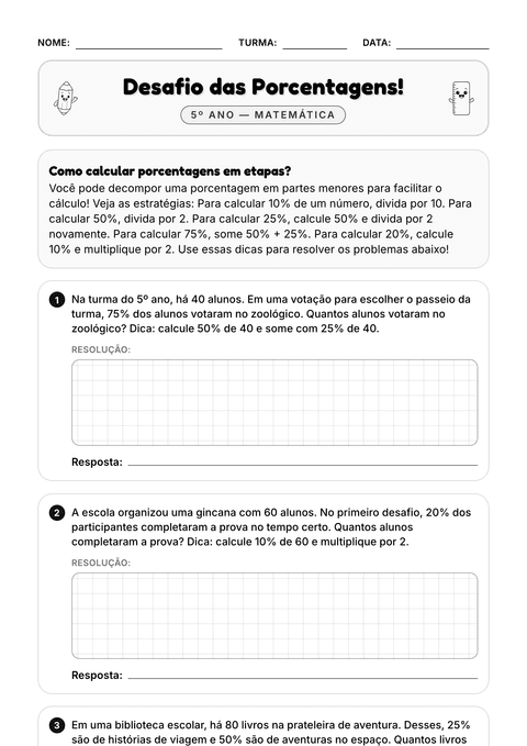 Prévia da atividade: Desafio: porcentagens compostas
