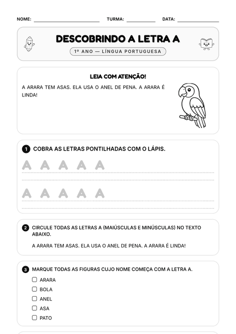 Prévia da atividade: Descobrindo a letra A