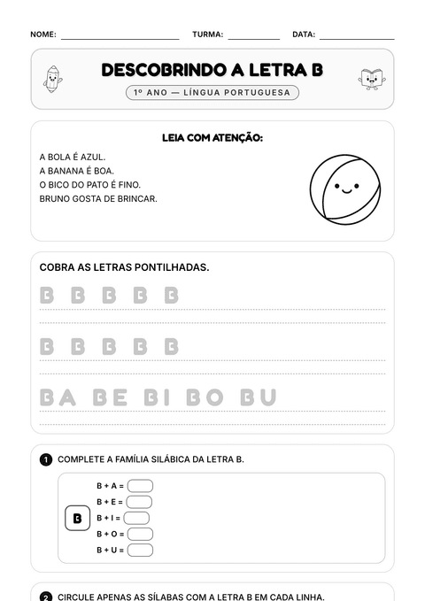 Prévia da atividade: Descobrindo a letra B