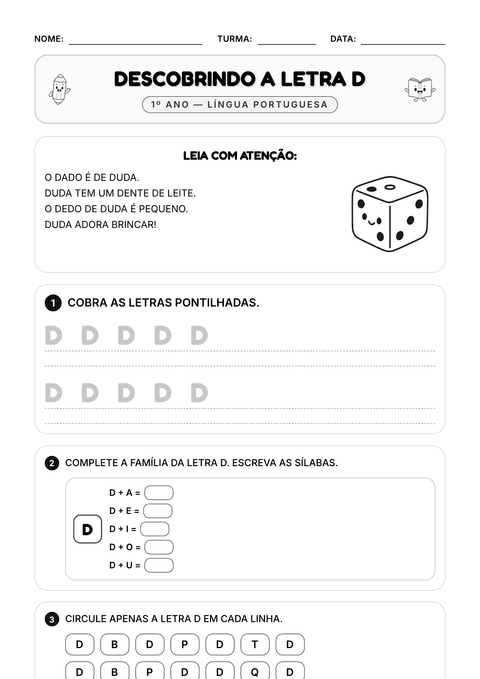 Prévia da atividade: Descobrindo a letra D