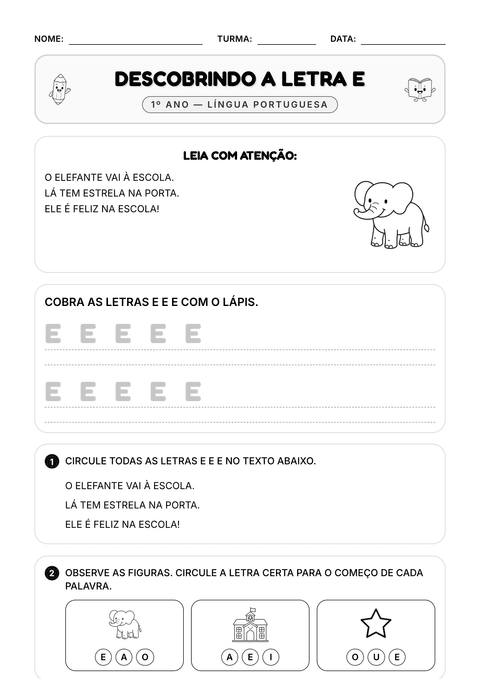 Prévia da atividade: Descobrindo a letra E