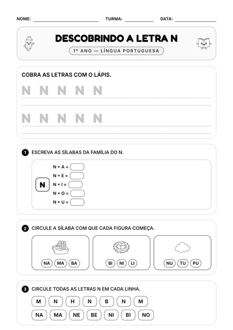 Prévia da atividade: Descobrindo a letra N