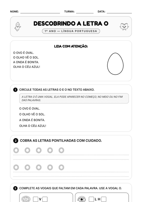 Prévia da atividade: Descobrindo a letra O