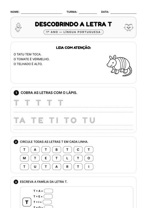 Prévia da atividade: Descobrindo a letra T