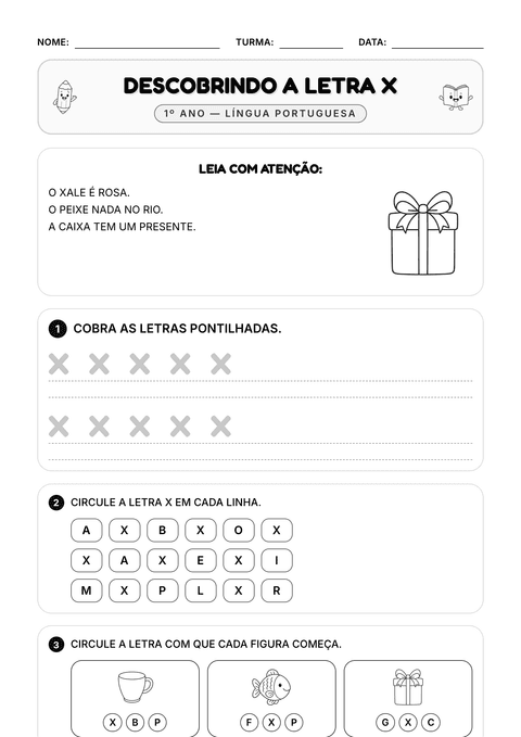 Prévia da atividade: Descobrindo a letra X