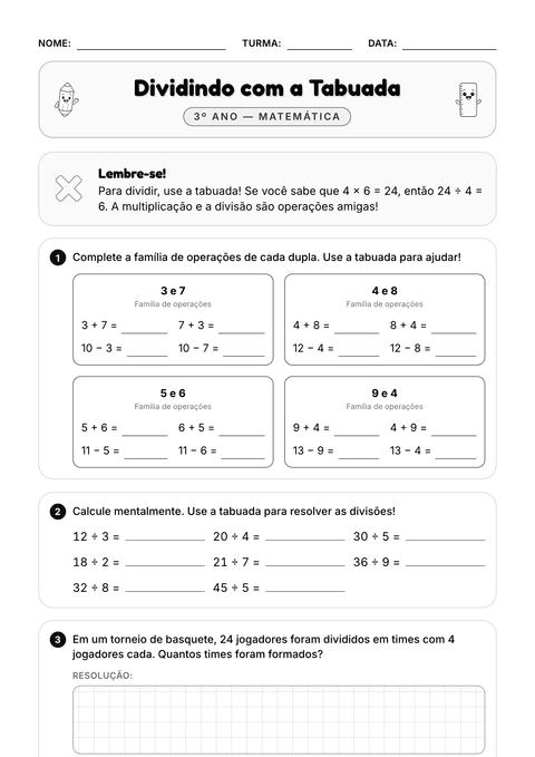 Prévia da atividade: Divisão e multiplicação: irmãs