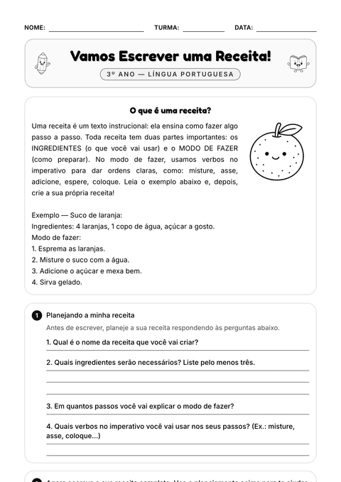 Prévia da atividade: Escrever uma receita