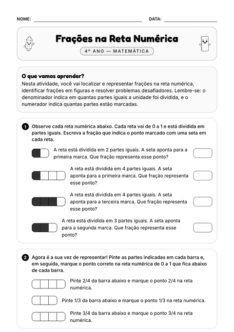 Prévia da atividade: Frações na reta numérica