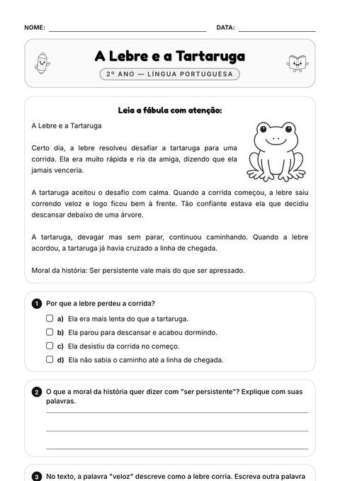 Prévia da atividade: Interpretar uma fábula