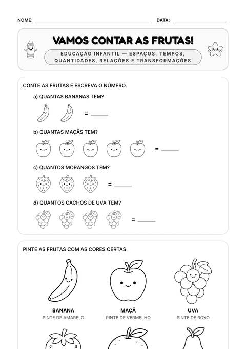 Prévia da atividade: Ligar a quantidade ao número