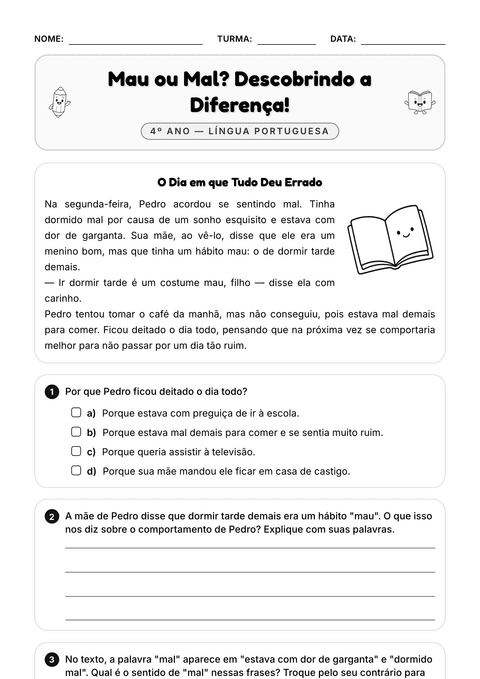 Prévia da atividade: MAU ou MAL?