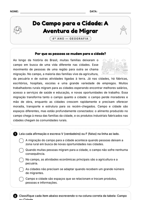 Prévia da atividade: Migração: do campo para a cidade