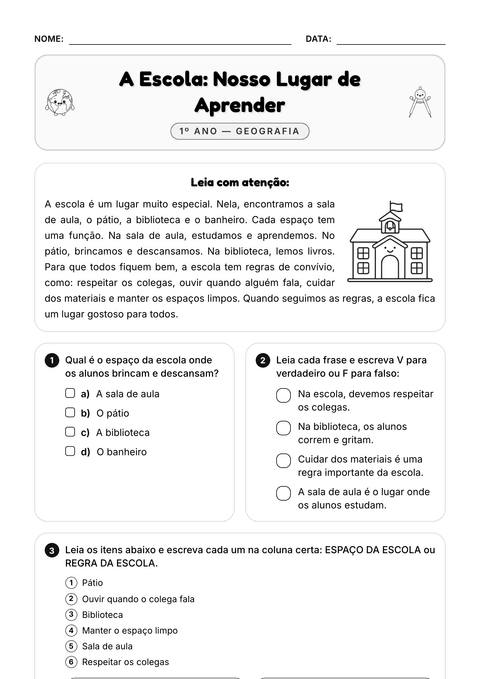 Prévia da atividade: Minha escola