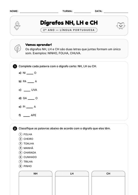 Prévia da atividade: NH, LH ou CH?