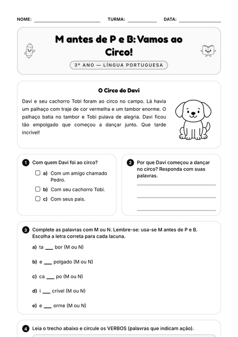 Prévia da atividade: Ortografia: M antes de P e B