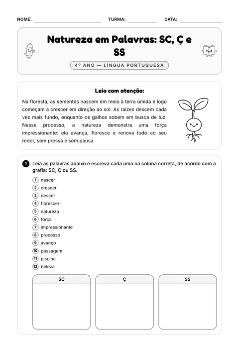 Prévia da atividade: NASCER, CRESCER, DESCER