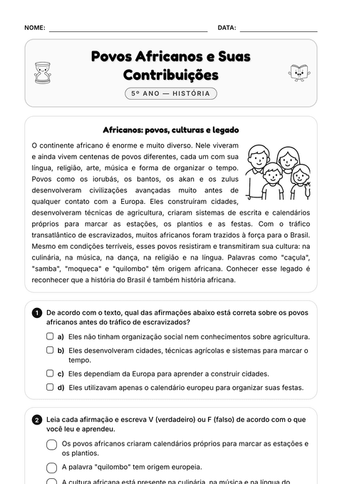 Prévia da atividade: Povos africanos no Brasil