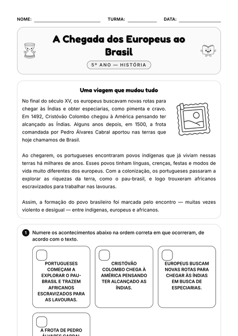 Prévia da atividade: Povos europeus e a colonização