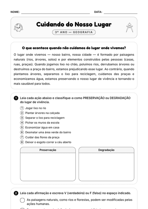 Prévia da atividade: Preservação do meio ambiente