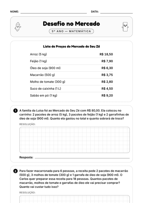 Prévia da atividade: Problemas de várias etapas