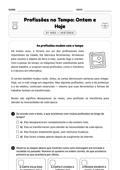 Prévia da atividade: Profissões e serviços no tempo