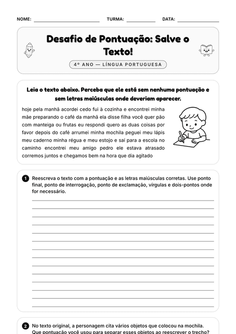 Prévia da atividade: Desafio: o texto sem fôlego