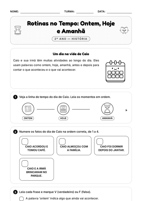 Prévia da atividade: Rotinas no tempo