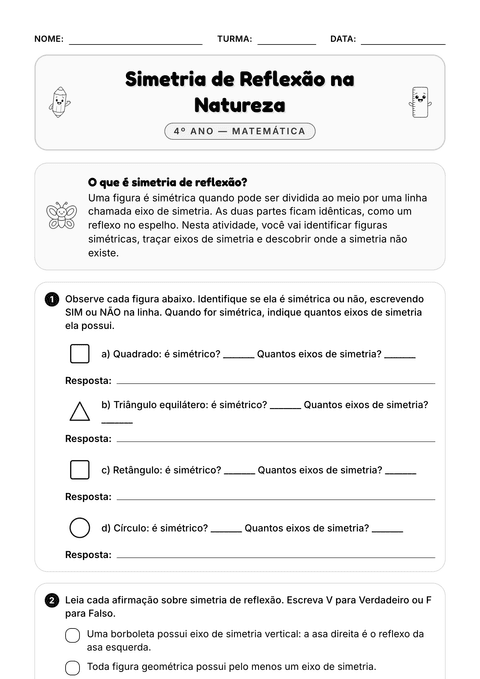 Prévia da atividade: O espelho das figuras