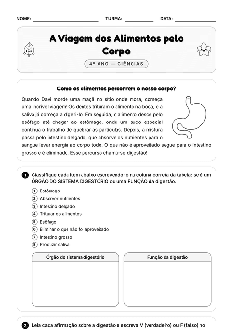 Prévia da atividade: O caminho dos alimentos: digestão