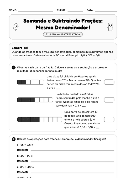Prévia da atividade: Somando fatias iguais