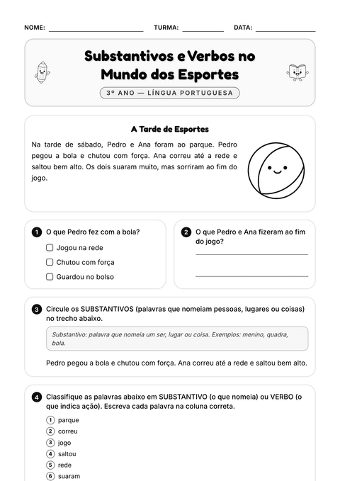 Prévia da atividade: Substantivo ou verbo?