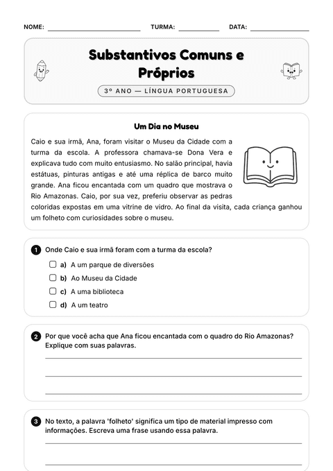 Prévia da atividade: Substantivos comuns e próprios